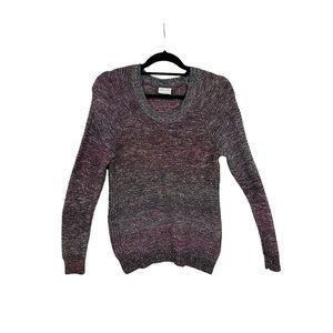 Jillian And Nicole Women Large Heathered Purple‎ Scoop Neck Sweater Ribbed
